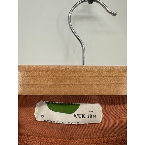 Anthropologie Womens Orange Paperbag High Waisted Pants Size 10 Wide Leg Loose - Picture 6 of 8